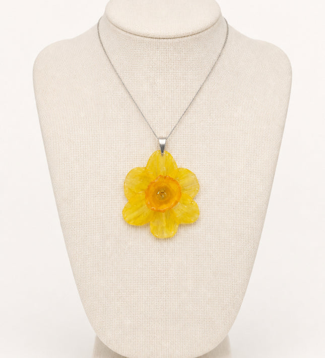 Real Daffodil Pendant in Resin