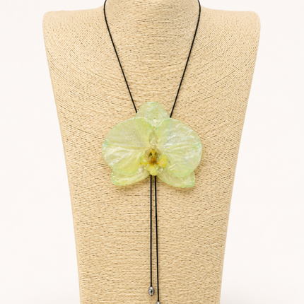 Dendrobium Orchid Real Flower Necklace – Green