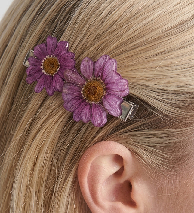 Hair Pin for Long Hair with Real Gerbera Flower