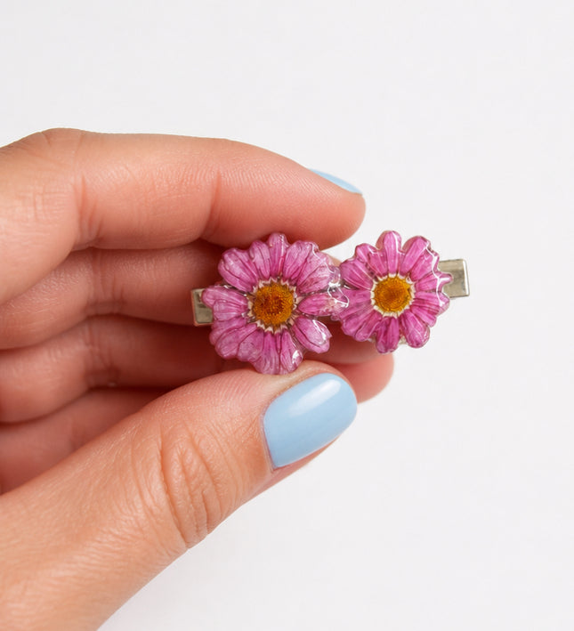 Hair Pin for Long Hair with Real Gerbera Flower