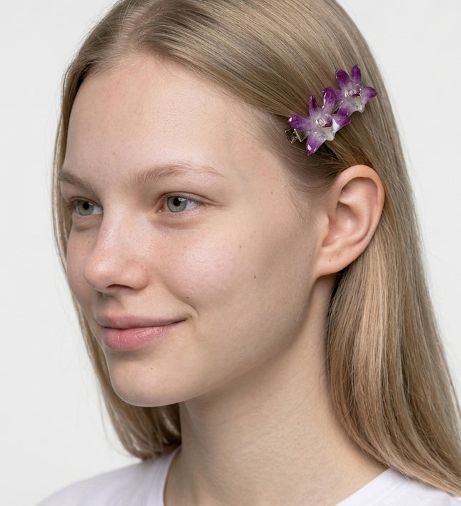 Hair Pin for Long Hair with Real Chrysanthemum Flower