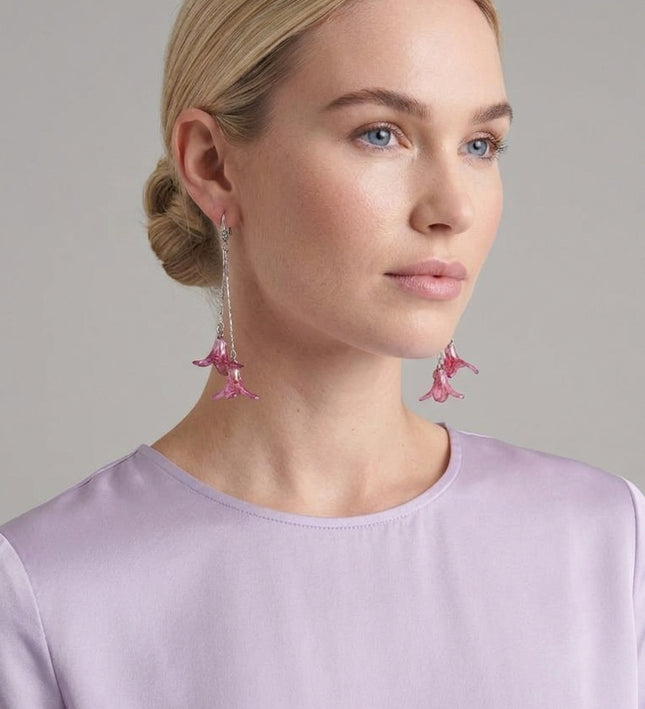 Earrings with Real Hyacinths in Resin