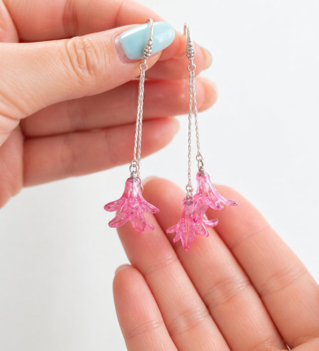Earrings with Real Hyacinths in Resin