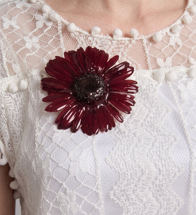 Real white pansy hair clips