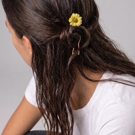 Hair Pin με Αληθινή Μαργαρίτα σε υγρό γυαλί