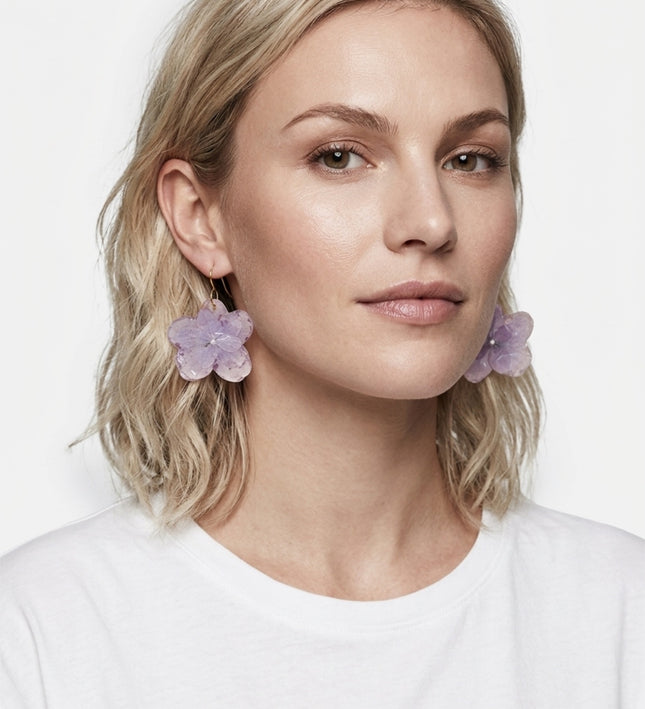 Real Hydrangea Flower Earrings