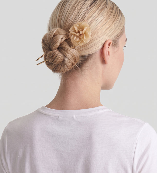 Hairpin with Real Pansy Flower