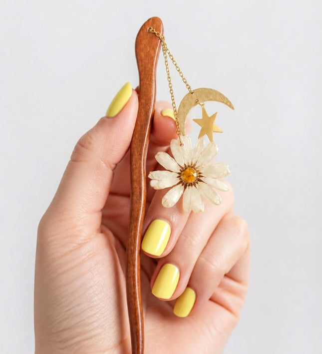 Real white orchid hair clips