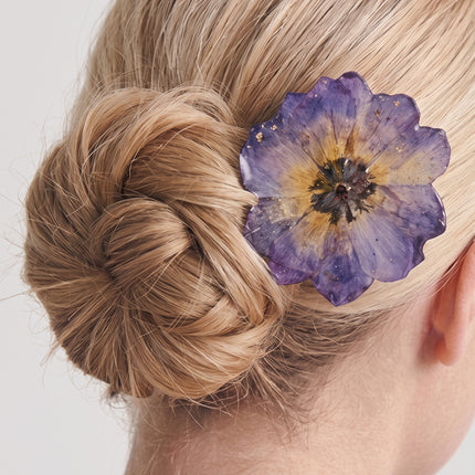 Hair Pin με Αληθινή Ανεμώνη σε υγρό γυαλί