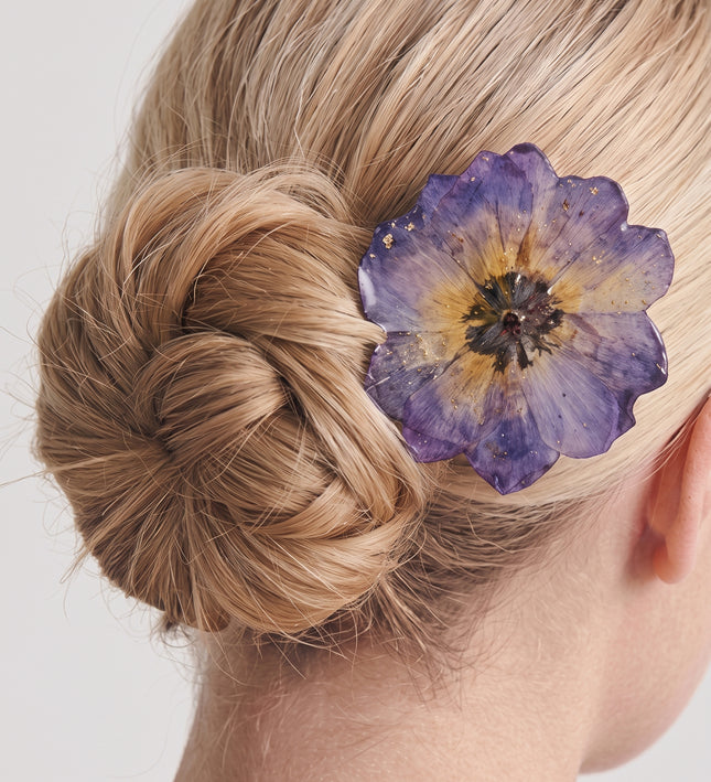 Hair clips, real little pansies