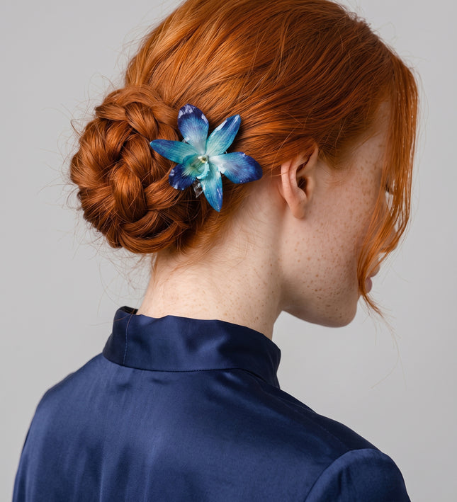 Hair clips with real mother's day flowers