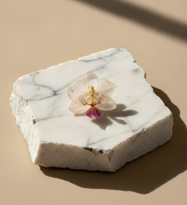 Rings with a real small flower.