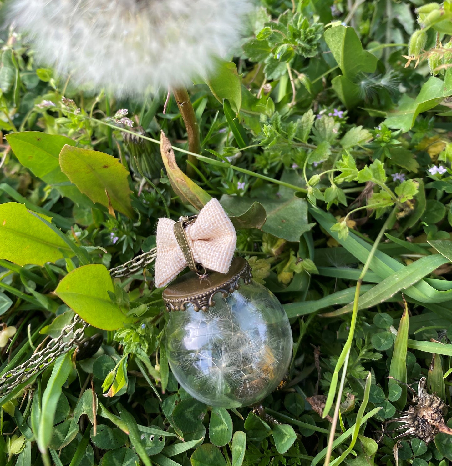 Μενταγιόν γυάλινος Θόλος με Dandelion