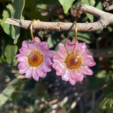Real mini chrysanthemum earrings