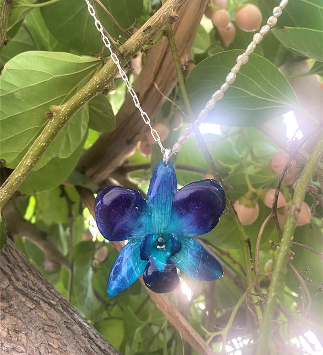 Μενταγιόν αληθινή ορχιδέα dendrobium sonia blue