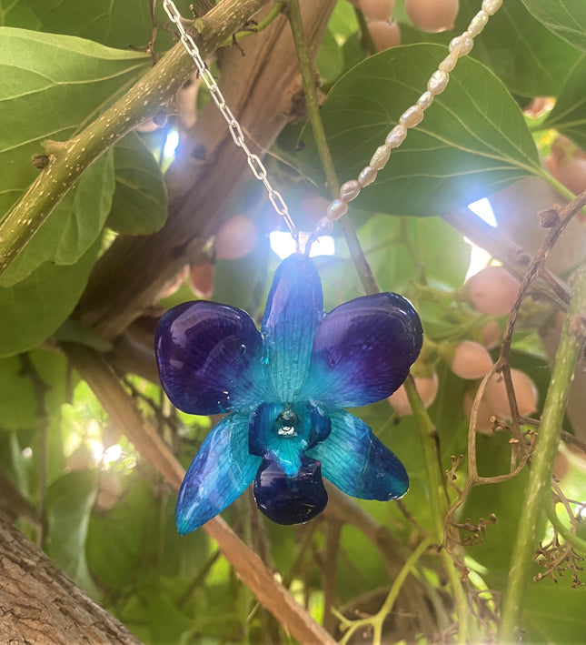 Μενταγιόν αληθινή ορχιδέα dendrobium sonia blue