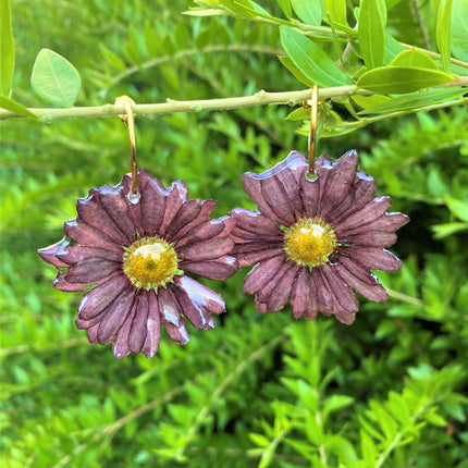 Real mini chrysanthemum earrings