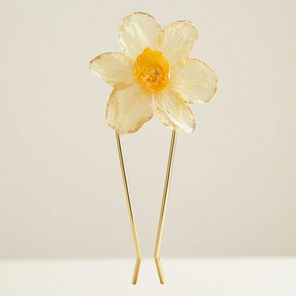 Hair Pin με Αληθινό Νάρκισσο σε υγρό γυαλί