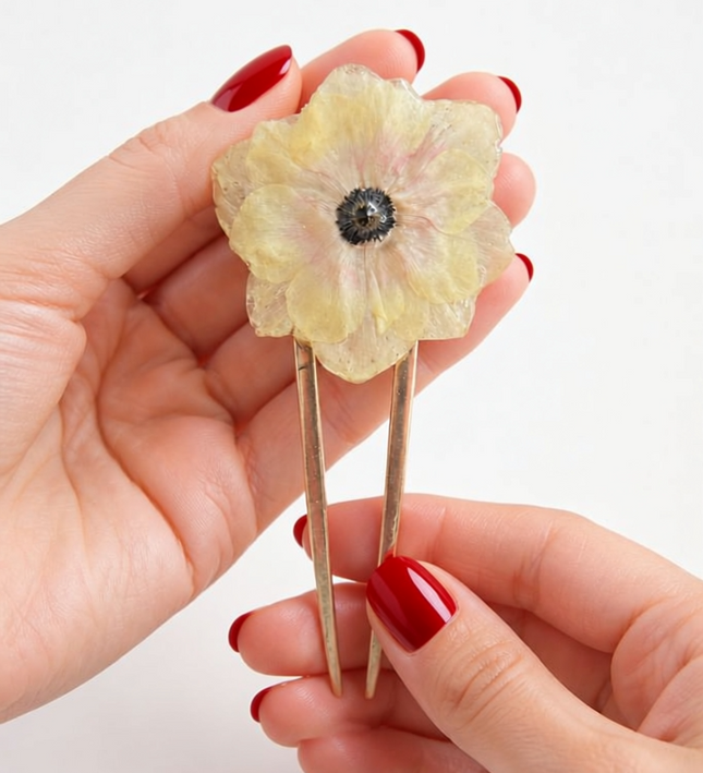 Hair clips, real little pansies