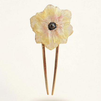 Hair Pin με Αληθινή Ανεμώνη σε υγρό γυαλί