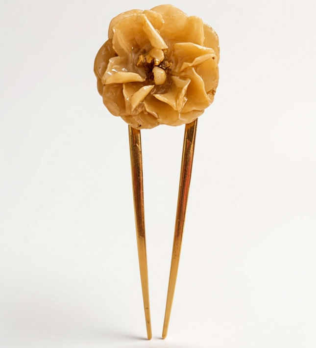 Hairpin with Real Pansy Flower