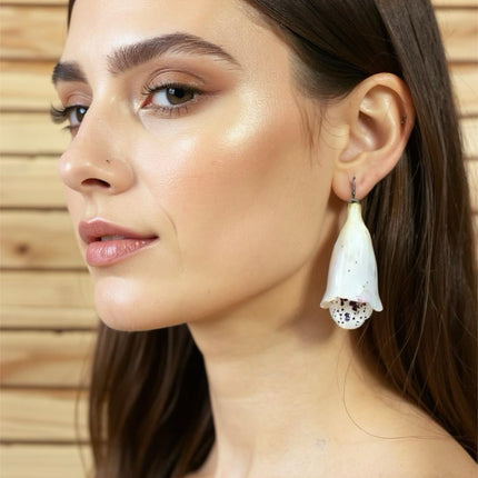 Real Digitalis flower earrings