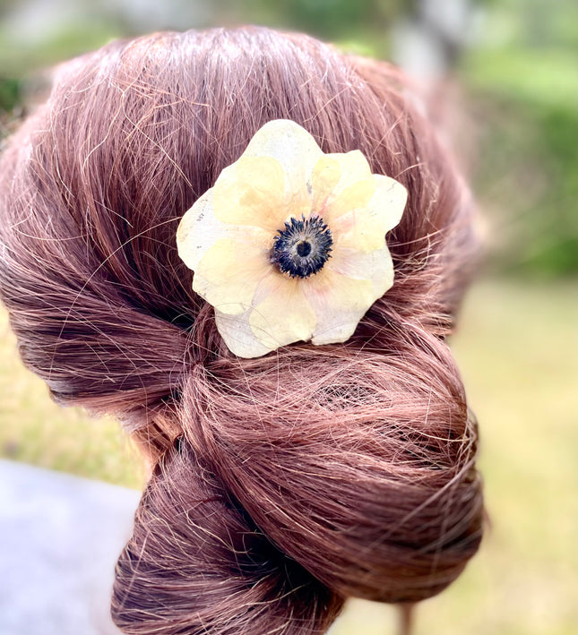 Hair Pin για Μακριά Μαλλιά με Αληθινό Λουλούδι Ανεμώνα